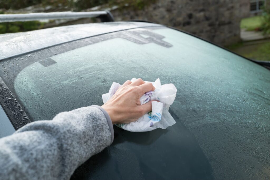 Clearing condensation from a cars windshield to maintain a clear view while driving